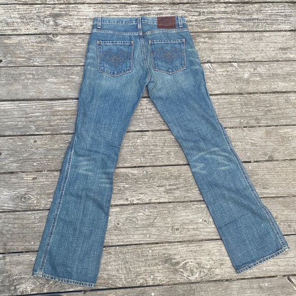 Ralph Lauren 🏇dungarees flare w/ embroidery 🧵on back pockets size 28 - Picture 2 of 10